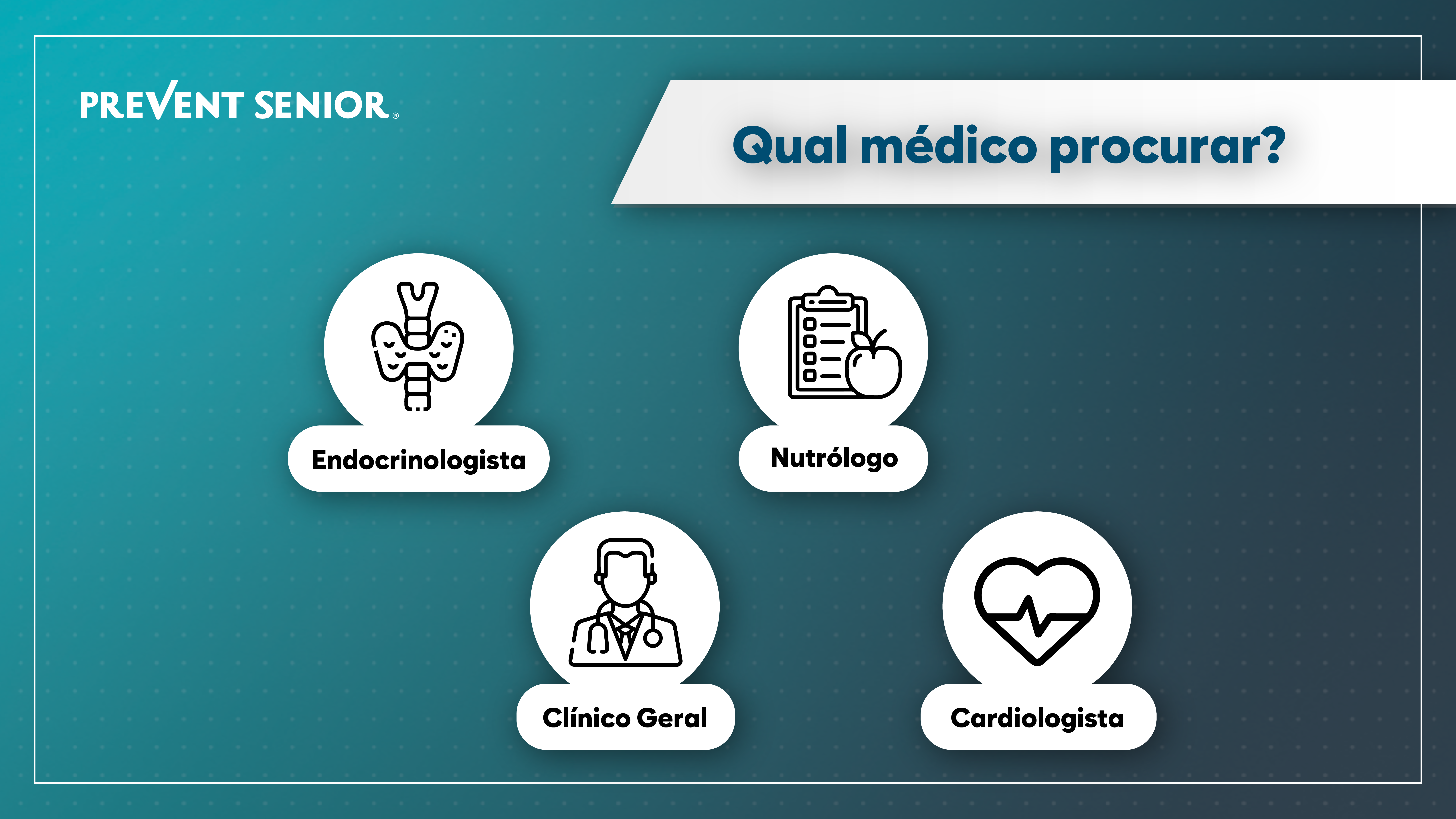 Qual médico procurar? > Endocrinologista > Nutrólogo > Clínico geral > Cardiologista